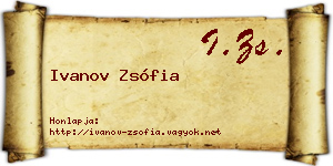 Ivanov Zsófia névjegykártya