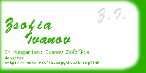 zsofia ivanov business card